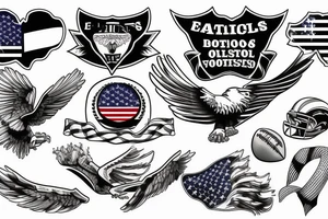 Patriotic, eagles, football, American tattoo idea
