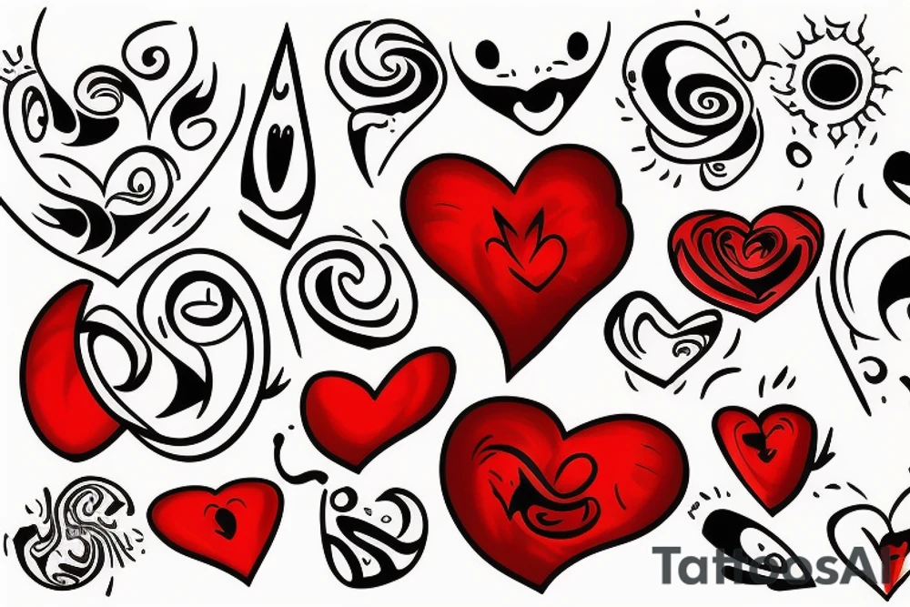 Red heart tattoo idea