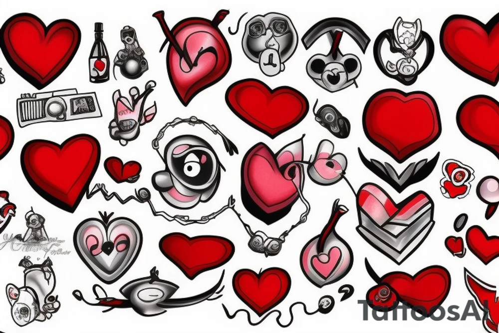 Red heart tattoo idea