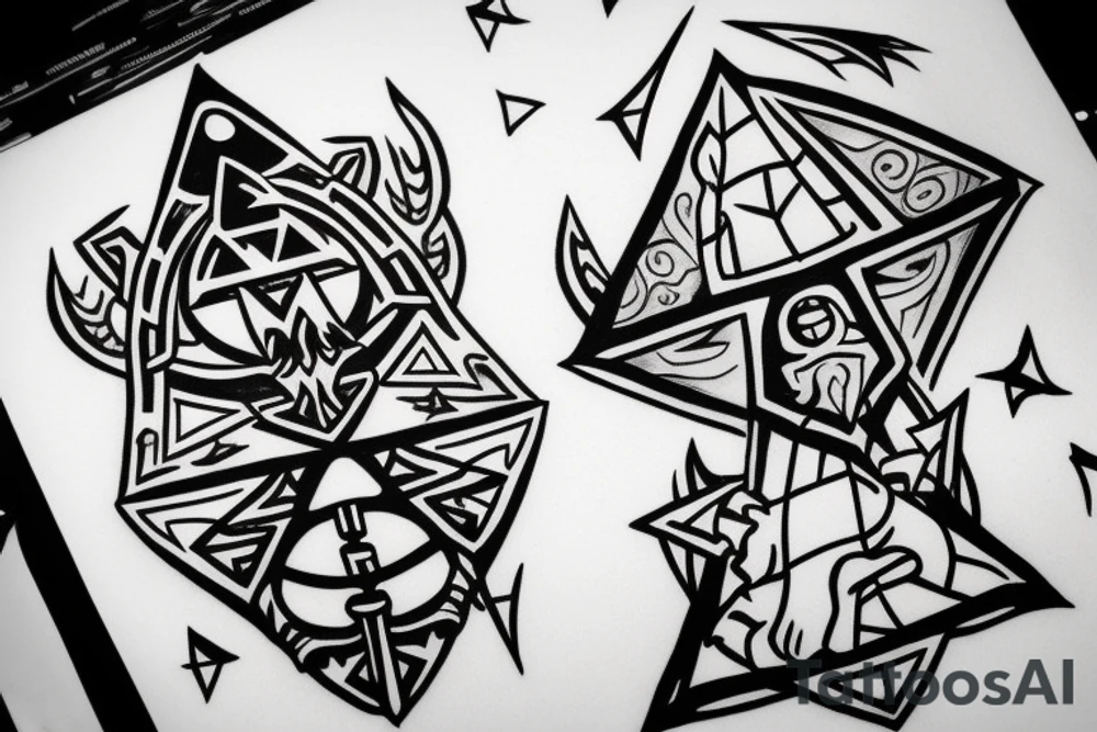 Harry Potter with the Tri-Force from Zelda tattoo idea