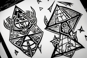 Harry Potter with the Tri-Force from Zelda tattoo idea