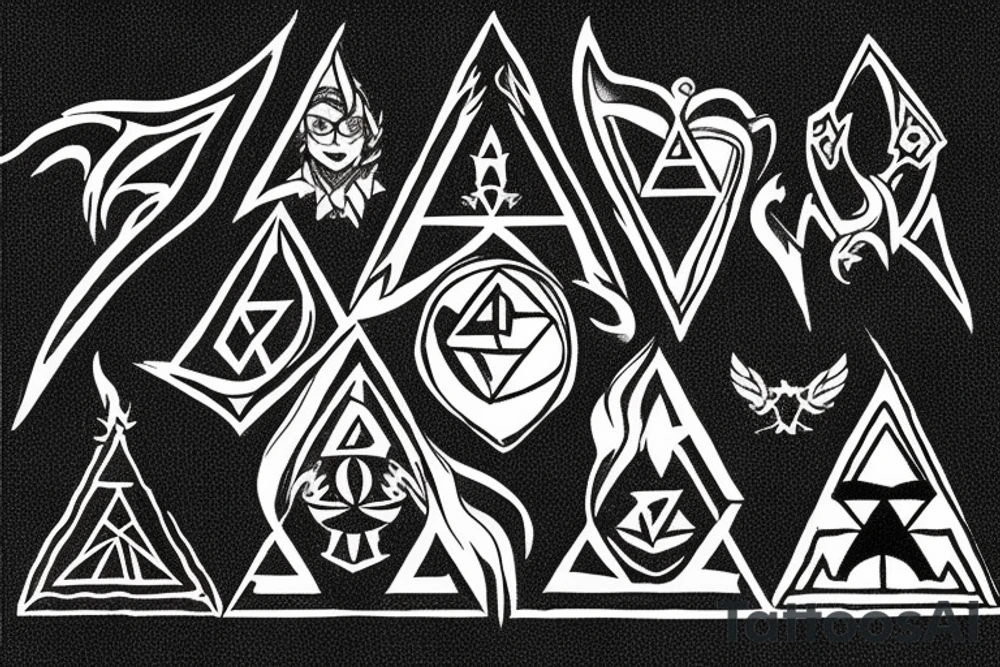 Harry Potter with the Tri-Force from Zelda tattoo idea