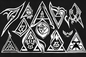 Harry Potter with the Tri-Force from Zelda tattoo idea