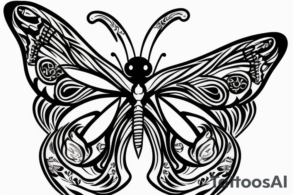 Butterfly exiting a wound. tattoo idea