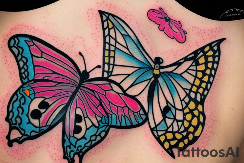 Butterfly exiting a wound. tattoo idea