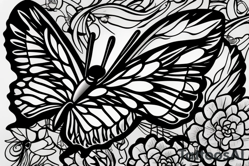 Butterfly exiting a wound. tattoo idea