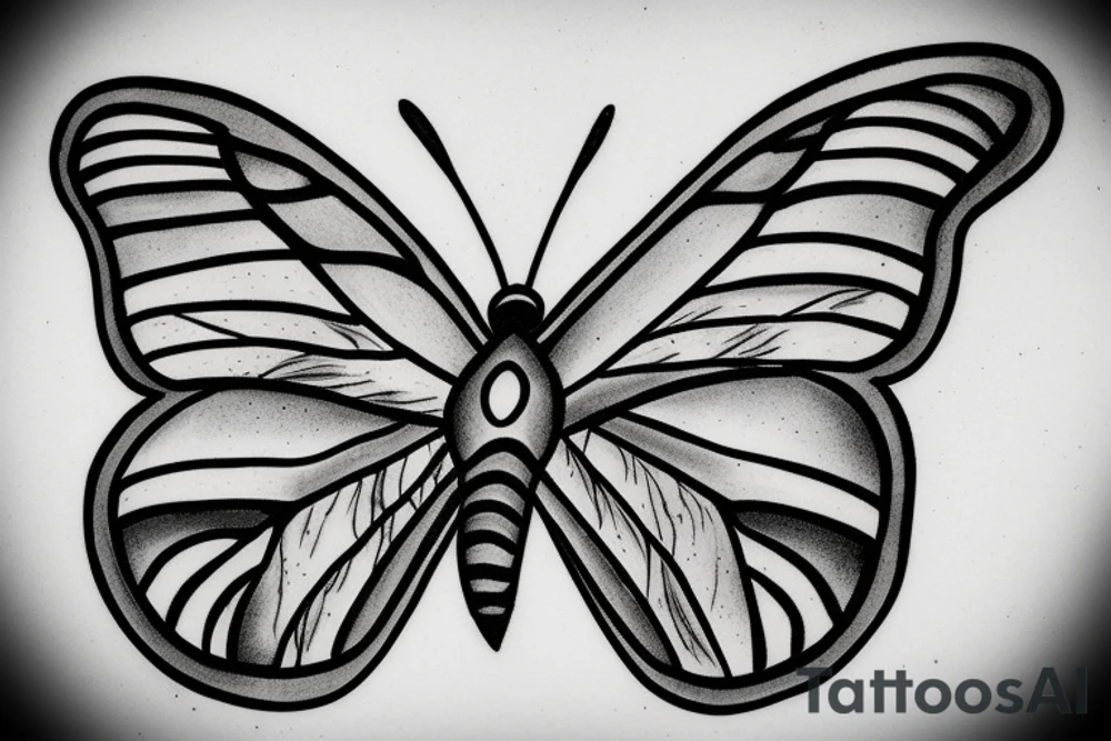 Butterfly exiting a wound. tattoo idea