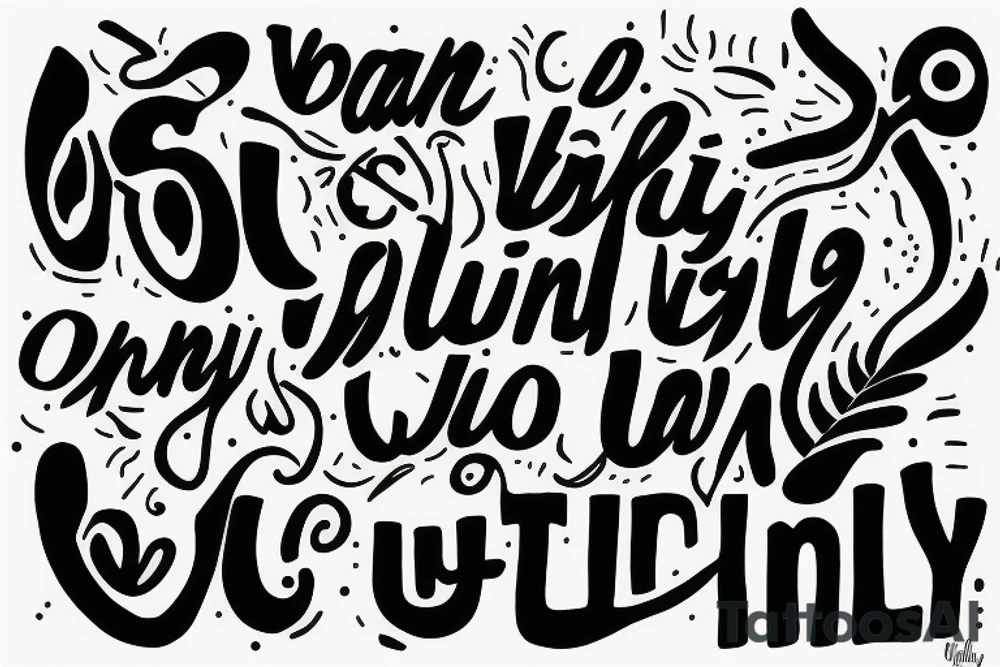 The words "Oh I wanna be guilty" with minimal Christian imagery incorporated tattoo idea