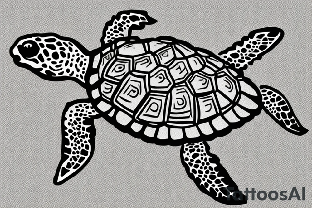 sea turtle doing something crazy tattoo idea