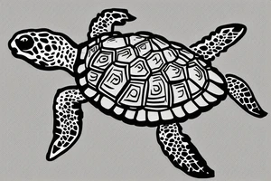 sea turtle doing something crazy tattoo idea