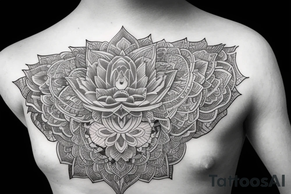 Million pettle lotus flow burying into enlightenment tattoo idea