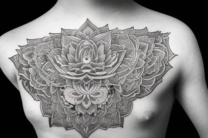 Million pettle lotus flow burying into enlightenment tattoo idea