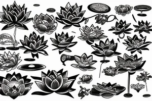 Million pettle lotus flower burying into enlightenment tattoo idea