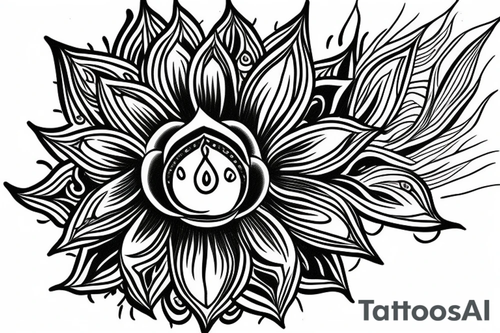 Crown Chakra
 lotus flower burying into enlightenment tattoo idea