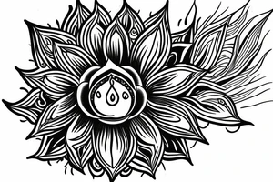 Crown Chakra
 lotus flower burying into enlightenment tattoo idea