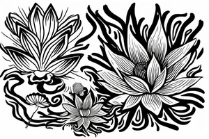 Crown Chakra
 lotus flower burying into enlightenment tattoo idea