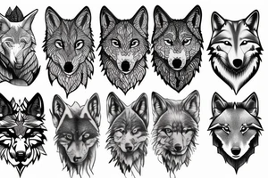 Forest and wolf tattoo idea