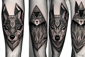 Forest and wolf sleeve tattoo idea