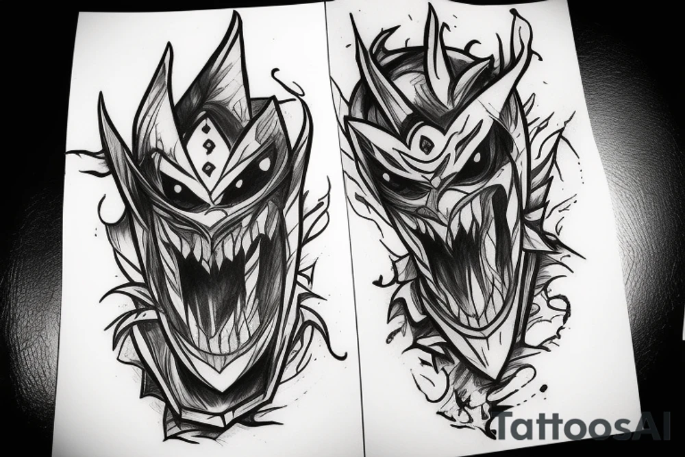 A shaco from league of legends tattoo idea