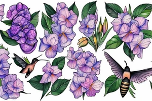 hummingbird
honey bee
iris
Hydrangea
Rose
Wolf tattoo idea