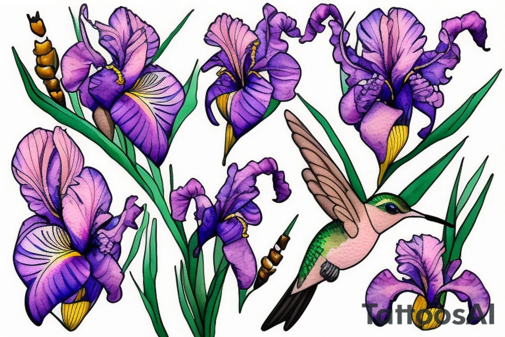 hummingbird
honey bee
iris tattoo idea