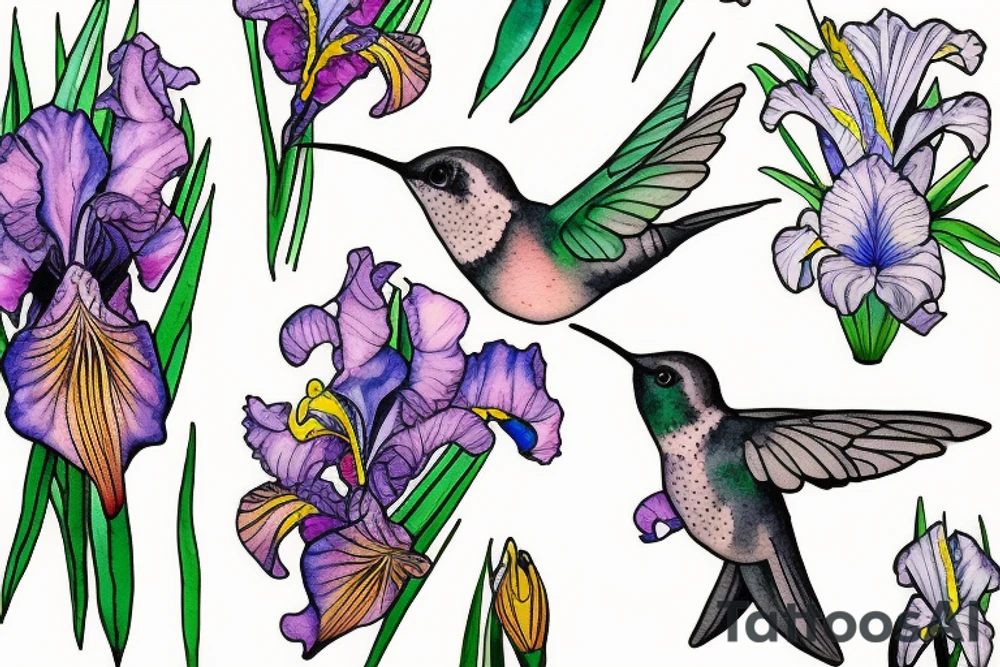 hummingbird
honey bee
iris tattoo idea