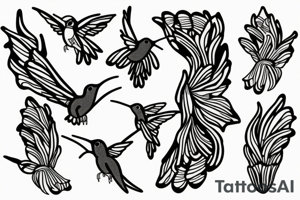 hummingbird
honey bee
iris tattoo idea
