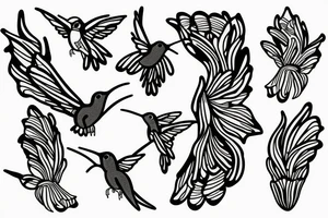 hummingbird
honey bee
iris tattoo idea