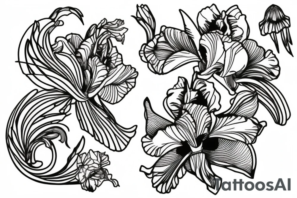 hummingbird
honey bee
iris tattoo idea