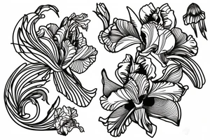 hummingbird
honey bee
iris tattoo idea