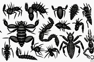 blackwork spiky scorpion tattoo idea