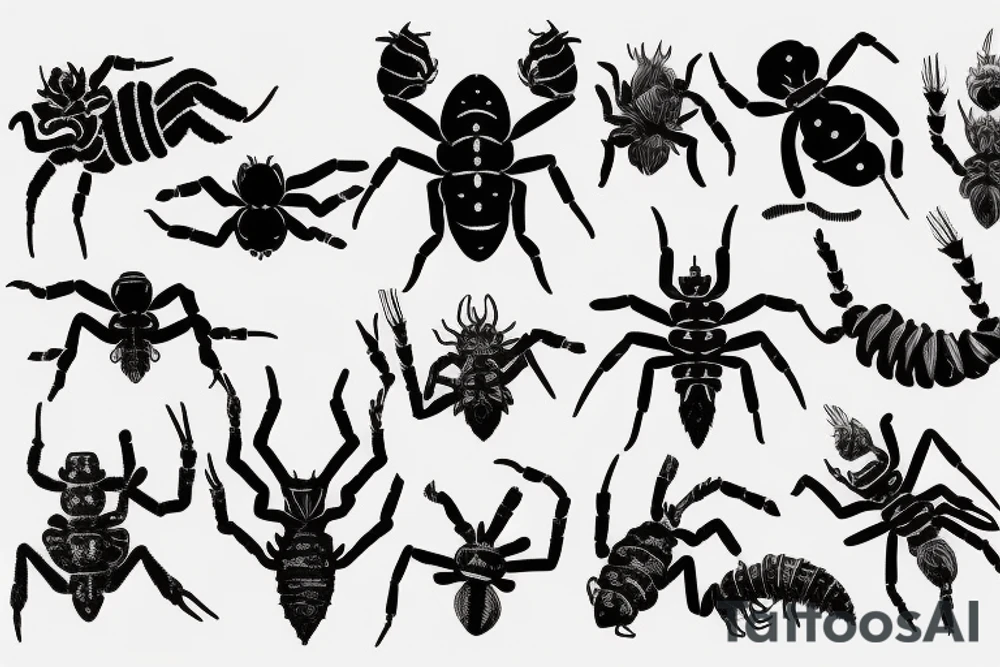 spiky scorpion tattoo idea