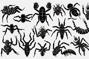 spiky scorpion tattoo idea