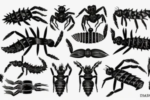 spiky scorpion tattoo idea
