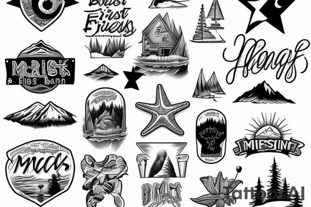 Best friends Michigan mountains beach tattoo idea
