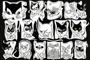 Tuxedo cat tattoo idea