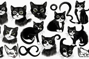 Tuxedo cat tattoo idea