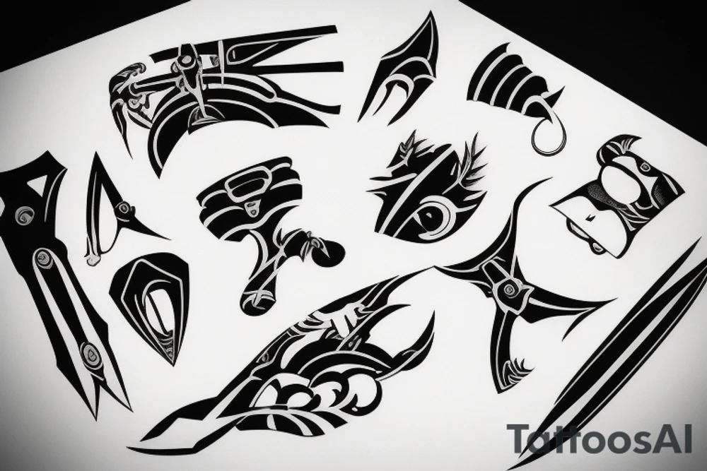Scissor cutting blade tattoo idea