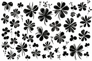 demon wing whit a five leaf clover tattoo idea