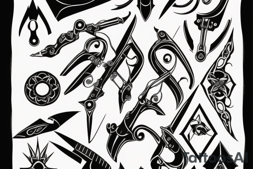 Scissor cutting blade tattoo idea