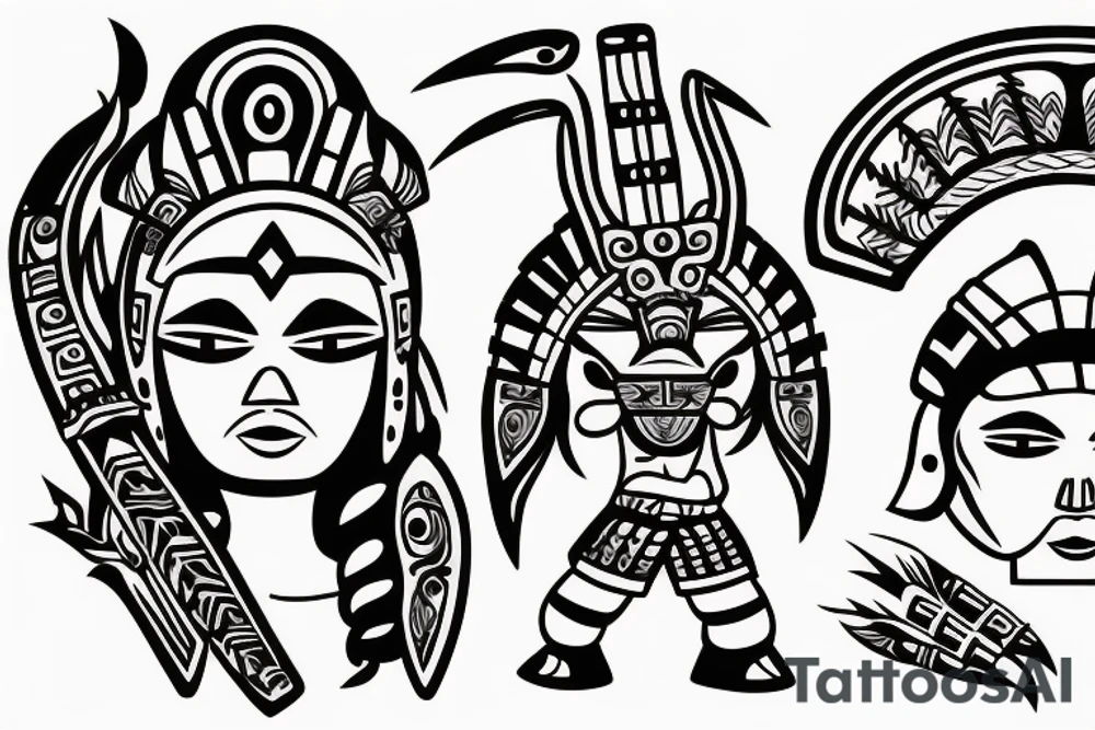 mayan warrior woman tattoo idea