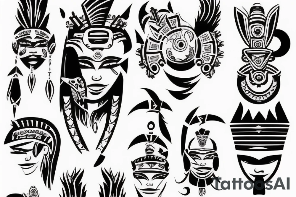 mayan warrior woman tattoo idea