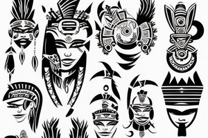 mayan warrior woman tattoo idea