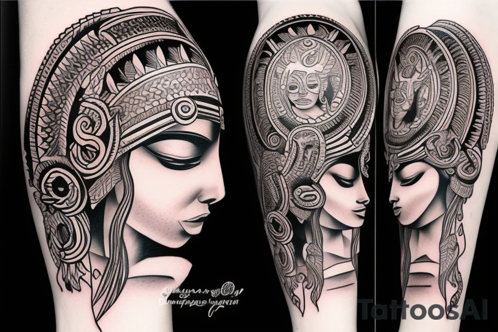 mayan warrior woman tattoo idea
