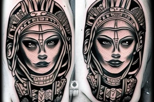 mayan warrior woman tattoo idea