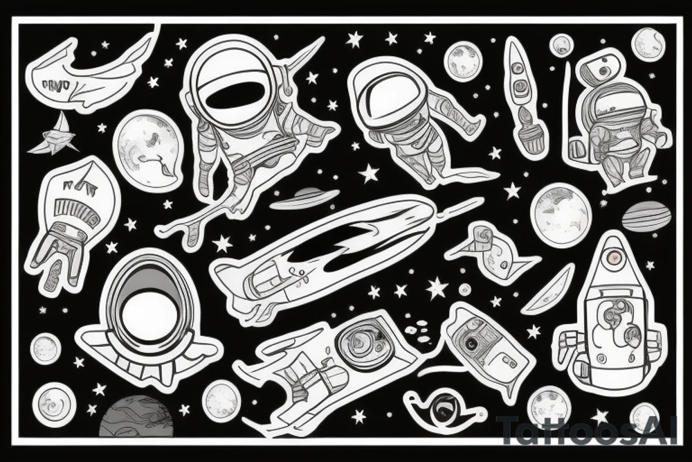 astronaut tattoo idea