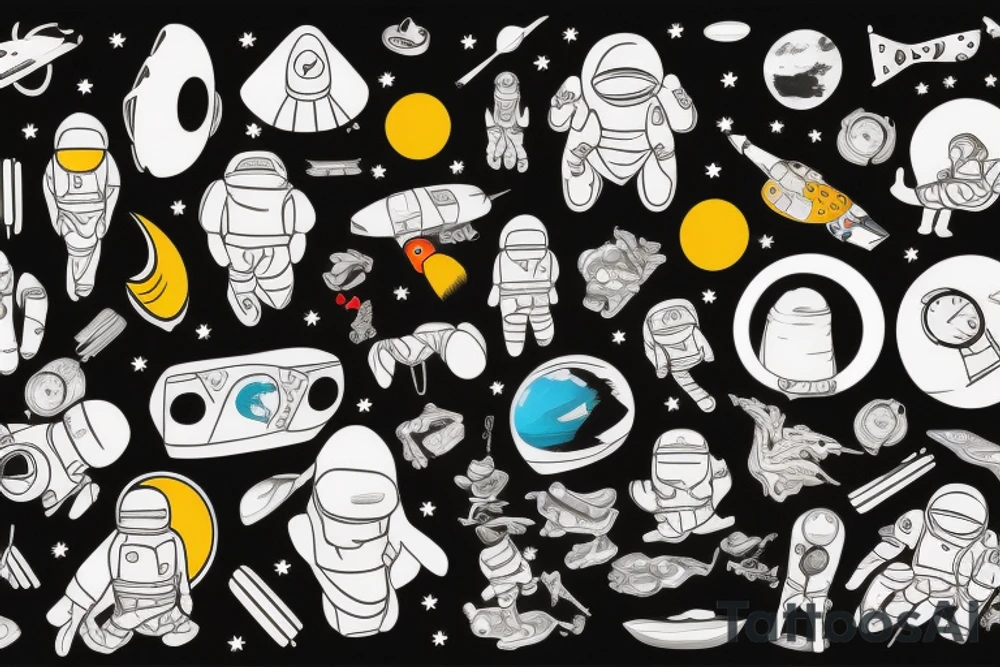 astronaut tattoo idea