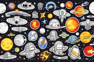 astronaut visiting new planet tattoo idea