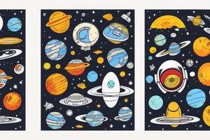 astronaut visiting new planet tattoo idea