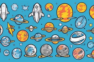 astronaut visiting new planet tattoo idea